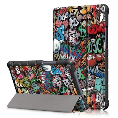 Graffiti patroon gekleurde tekening horizontale Flip lederen case voor Huawei MediaPad M5 lite met drie-opvouwbare houder Graffiti patroon gekleurde tekening horizontale Flip lederen case voor Huawei MediaPad M5 lite met drie-opvouwbare houder