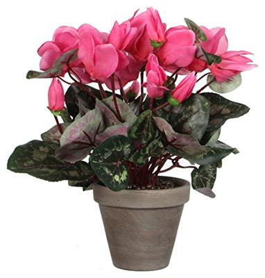 Mica Decorations kunstplant cyclaam 30cm lichtroze, groen