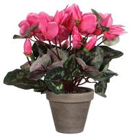 Mica Decorations kunstplant cyclaam 30cm lichtroze, groen - thumbnail