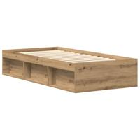 Bedframe zonder matras spaanplaat artisanaal eikenkleurig - thumbnail