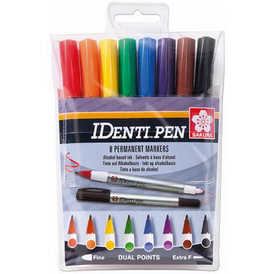 Sakura merkstift IDenti-Pen, etui van 8 stuks in geassorteerde kleuren Sakura merkstift IDenti-Pen, etui van 8 stuks in geassorteerde kleuren