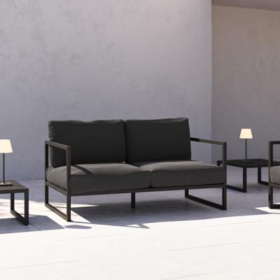 Kave Home 2-zits Tuinbank 'Comova' 150cm, kleur Donkergrijs