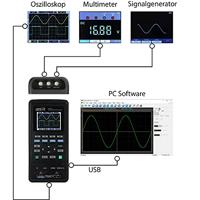 Joy-it DMSO2D72 Oscilloscoop, Multimeter, Signaalgenerator 1 Hz - 70 MHz Driehoek, Arbitrair, Sinus, Blok - thumbnail