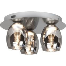Highlight PlafondlampNebula nikkel 3-lichts smoke glas - P6431.19
