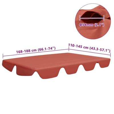 VidaXL Vervangingsluifel schommelbank 188/168x145/110 cm terracotta VidaXL Vervangingsluifel schommelbank 188/168x145/110 cm terracotta