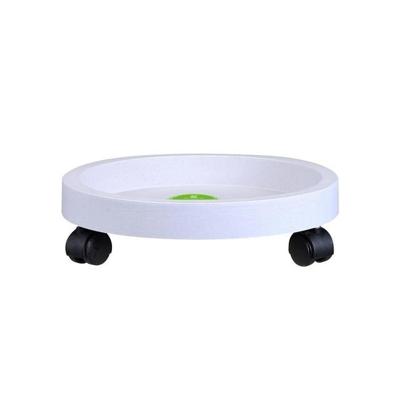Universele ronde wielen pot tray gemakkelijk bewegende plant pot lade tuin plaat kunststof stand (wit)