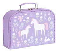 Set van 2 EENHOORN A Little Lovely Company koffers voor meisjes lavendel - thumbnail