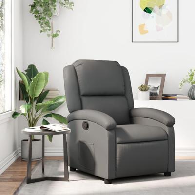 Relaxfauteuil grijs kunstleer
