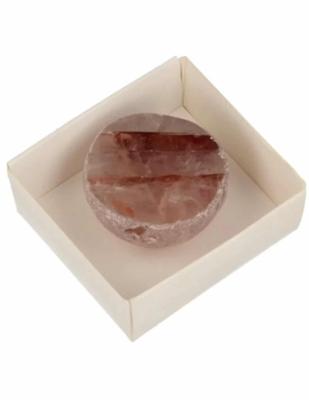 Rode Healer Ema Egg Gepolijst Half Ruw Lemurisch Bergkristal Variant