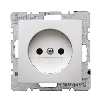 Berker S1 wandcontactdoos zonder randaarde 1-voudig polarwit glanzend