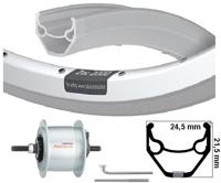 Kgs voorwiel 28inch (622) zac2000 zilver naafdynamo 6v-2.4w vaste - thumbnail