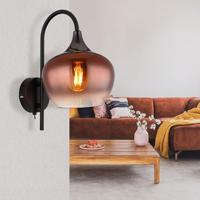 Globo Zwarte wandlampMaxy met rood glas - 15548WG - thumbnail
