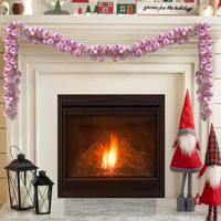 Kerstbal Guirlande Roze 186 cm Polystyreen - thumbnail