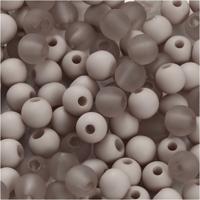 Creativ Company Plastic kralen, d 6 mm, gatgrootte 2 mm, ca. 150 stuk, lichtgrijs, 40 gr/ 1 doos - thumbnail