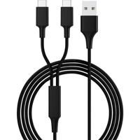 Smrter USB-laadkabel USB 2.0 USB-A stekker, USB-C stekker 1.20 m Zwart SMRTER_HYDRA_DUO_C_BK - thumbnail