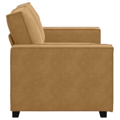 Tweezitsbank 120 cm fluweel bruin - thumbnail