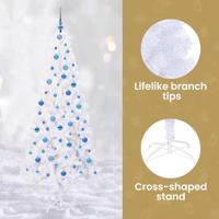 Kunstkerstboom met 300 LED Wit 210 cm PVC en staal - thumbnail