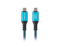 Lanberg CA-CMCM-44CU-0005-BK USB-kabel USB4 Gen 2x2 0,5 m USB C Zwart, Blauw - thumbnail