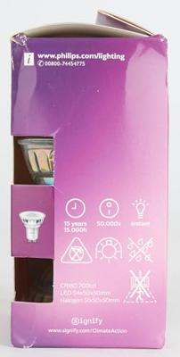 Philips LED 77427100 LED-lamp Energielabel F (A - G) GU10 Reflector 4.6 W = 50 W Warmwit (Ø x l) 5 cm x 5.4 cm 2 stuk(s)