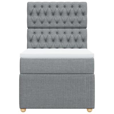 Boxspring met matras stof lichtgrijs 80x200 cm