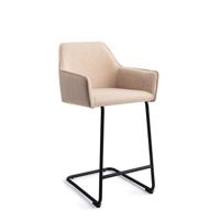 Jesper Home Barkruk 'Hofu' Arch Black, kleur Wild Walnut (zithoogte 65cm) - thumbnail