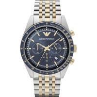 Emporio Emporio Armani heren chronograaf Tazio tweekleurig roestvrijstalen armbandhorloge 46 mm AR6088 - thumbnail