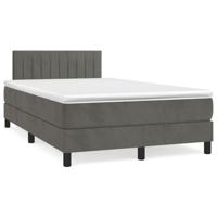 Boxspring met matras fluweel donkergrijs 120x190 cm - thumbnail