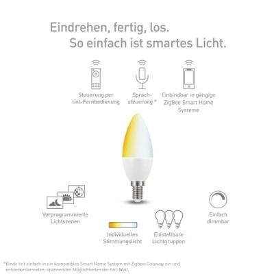 Müller-Licht tint LED-lamp (los) Energielabel: G (A - G) E14 5.8 W Warmwit, Neutraalwit, Koudwit Müller-Licht tint LED-lamp (los) Energielabel: G (A - G) E14 5.8 W Warmwit, Neutraalwit, Koudwit