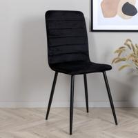 Nohr Eetkamerstoel 'Kaira' Velvet, kleur Zwart - thumbnail