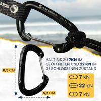 Ticket to the moon Carabiner 22 Carabine Black 8,5 x 5,2 cm - thumbnail