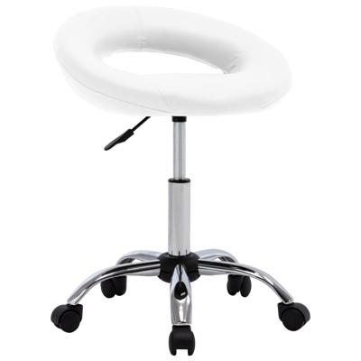 Werkstoel rollend kunstleer wit Werkstoel rollend kunstleer wit