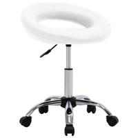 Werkstoel rollend kunstleer wit - thumbnail