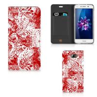 Mobiel BookCase Huawei Y5 2 | Y6 Compact Angel Skull Rood - thumbnail
