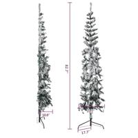 Kunstkerstboom half met sneeuw smal 210 cm - thumbnail