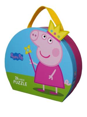 Peppa Pig vloerpuzzel in stevig koffertje 24 stukjes