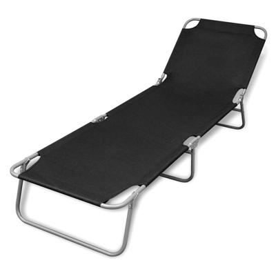 VidaXL Ligbed inklapbaar gepoedercoat staal zwart VidaXL Ligbed inklapbaar gepoedercoat staal zwart