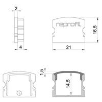 Deko Light 978572 F-AU-02-15 Eindkappen-set Kunststof (b x h x d) 6 x 16.50 x 21 mm 1 stuk(s) - thumbnail