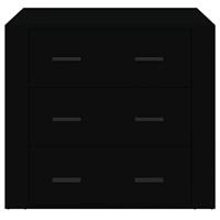 Dressoir 80x33x70 cm bewerkt hout zwart - thumbnail
