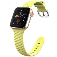 Siliconen 'Twist' bandje - Geel - Geschikt voor Apple Watch 38mm / 40mm / 41mm / 42mm - thumbnail