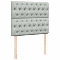 Boxspring met matras fluweel lichtgrijs 120x190 cm - thumbnail