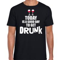 Good day to get drunk shirt - Fun t-shirt zwart voor heren S - Feestshirts - thumbnail