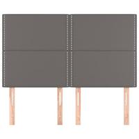 Hoofdborden 4 st 72x5x78/88 cm kunstleer grijs - thumbnail