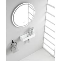 Wiesbaden Trim Mini Fontein Keramiek Rechts 38x14.5x8cm Glans Wit - thumbnail