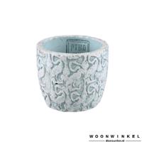 Mirza white cement flamingo pot round xs - thumbnail
