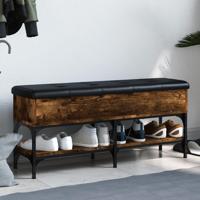 Schoenenbank 102x32x45 cm bewerkt hout gerookt eikenkleurig - thumbnail