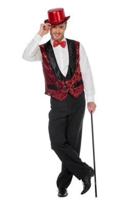 Gilet pailletten rood