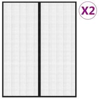 VidaXL Insectendeurgordijnen 2 st magnetisch 230x160 cm zwart - thumbnail