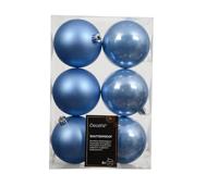 Kerstbal kunststof d8 cm sky blauw 6 st Decoris - Decoris - thumbnail
