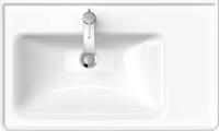 Wastafel Duravit D-Neo Rand Overloop Kraanvlak 1 Kraangat 80 cm Hoogglans Wit Links Duravit - thumbnail