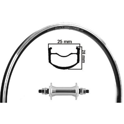 Kgs voorwiel 28 inch (622) velg ryde stratos/zilver zwart vaste as